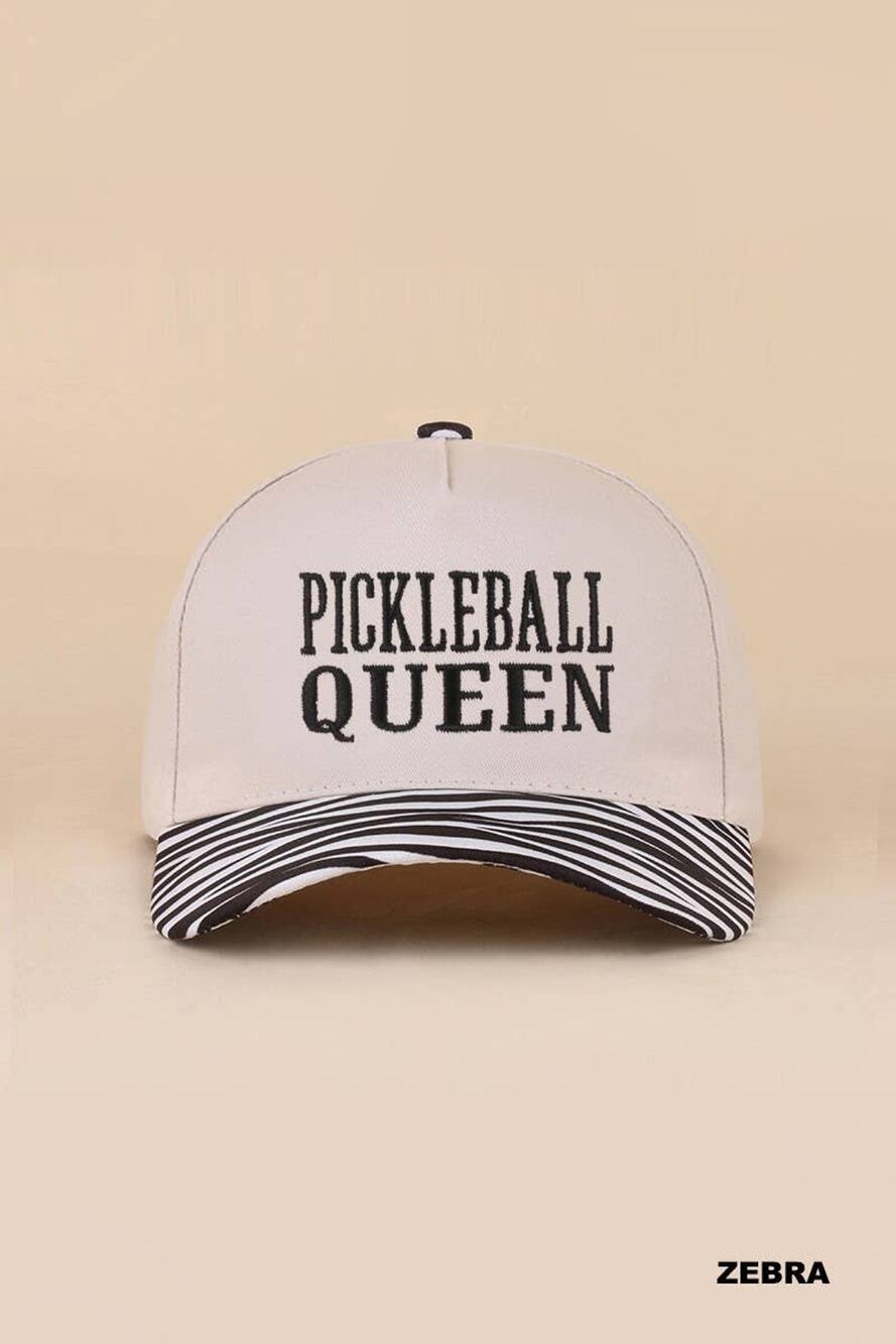 Pickleball Queen Two Tone Snapback Hat: ZEBRA / 1(ONE SIZE)
